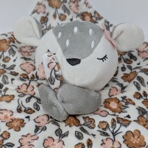 Deer Lovey Modern Moments Floral Flowers Plush Baby Security Blanket